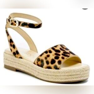 NEW Sole Society Leopard Calf Hair Women Sandals Size 10